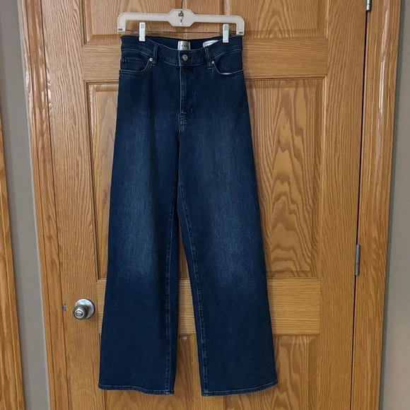 Frame Le Slim Palazzo Denim Deep Blue Flare Jeans - Picture 1 of 7